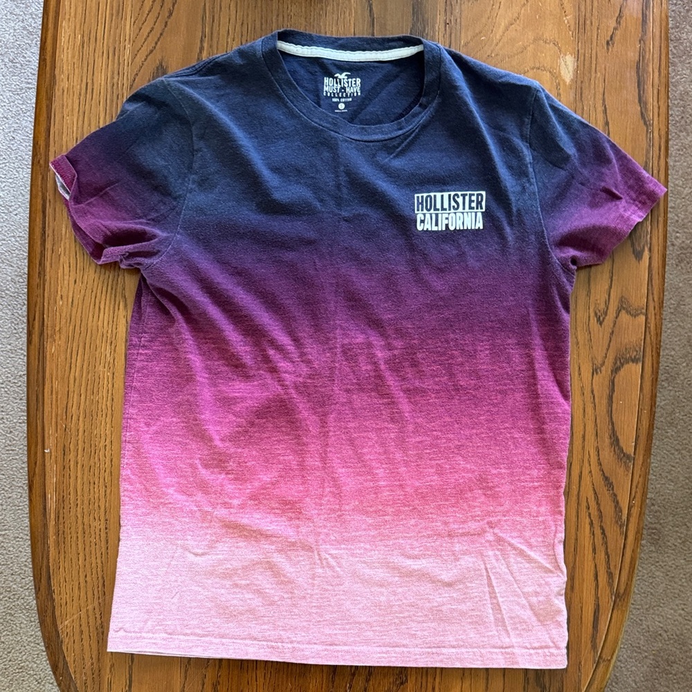 Hollister Ombre Tee in Black and Pink